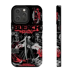 Trendy BLEACH Anime Ichigo Kurosaki Phone Case, Black And White Phone Cover, Suitable for iPhone 17/16/15/14/13/12/11 Pro Max/Plus and  Samsung Galaxy S23FE/22/23/24/25