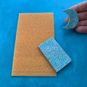 Furled Texture Mat Silicone rubber Stamp for polymer clay paper Gelli plate and resin