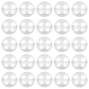 50 Pack Translucent Small Round 2 Inch Empty Plastic Gumball Containers for Vending Machine Party Favor Prize