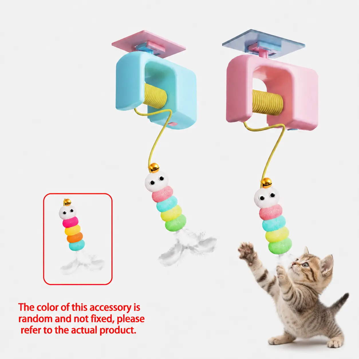 2PCS Electric Retractable Cat Yo-Yo Toy, Automatic Up-and-Down Teaser Wand, Smart Door-Hanging Cat Toy for Self-Play, Boredom Relief & Interactive Fun, Great Gift for Cats