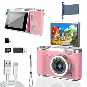 Reversible 180° Screen Ccd Digital Vlogging Camera, 1080P Pixels, Fisheye Lens, Cmos Sensor, Perfect Gift for Boys and Girls, Thanksgiving and Christmas