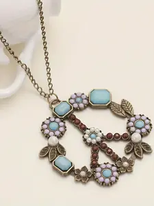 Vintage Bohemian Style Floral Design Necklace, Fashion Jewelry for Party, Daily Clothing Decor, Trendy All-match & Exquisite Jewelry for Birthday Gift, Boho Style Necklace