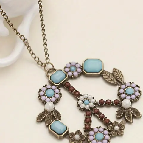 Mother's Day Gift Vintage Bohemian Style Floral Design Necklace, Fashion Jewelry for Party, Daily Clothing Decor, Trendy All-match & Exquisite Jewelry for Birthday Gift, Boho Style Necklace, Boho Necklaces