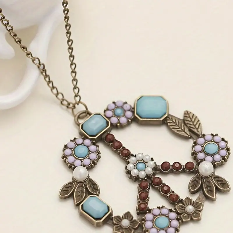 Mother's Day Gift Vintage Bohemian Style Floral Design Necklace, Fashion Jewelry for Party, Daily Clothing Decor, Trendy All-match & Exquisite Jewelry for Birthday Gift, Boho Style Necklace, Boho Necklaces
