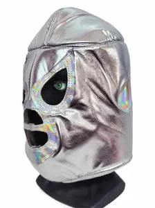 Lucha Libre Mask El Santo Wrestling Adult Cotton Face Mask, Authentic Design, Versatile Adult-Size Cover for Cosplay and Events, Ideal for Fans