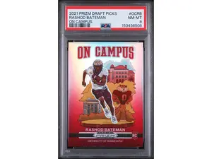 2021 Panini Prizm Draft Picks On Campus Rashod Bateman #OCRB PSA 8