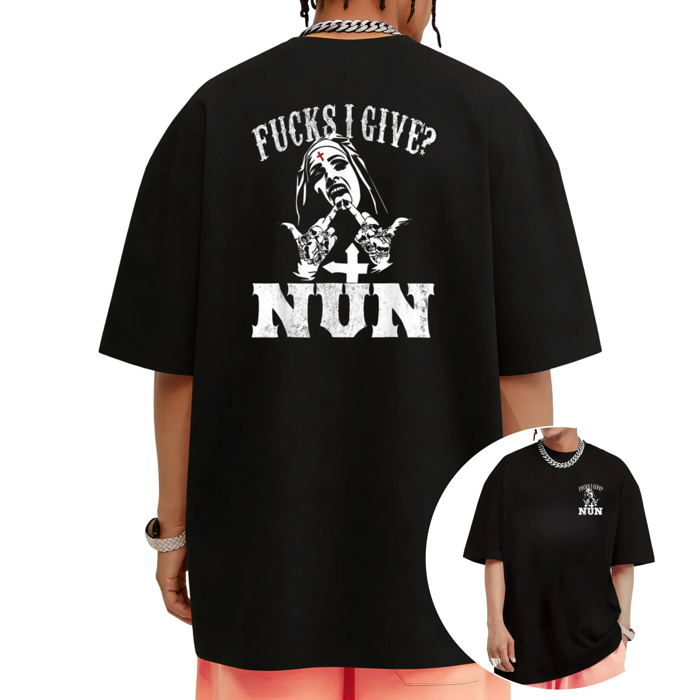 F ck I Give Nun T-shirt - Double Sided Shirt, Unisex Shirt, Naughty Clothes Men, Menswear Classic, Classic Cotton Fabric, Cotton Fabric Menswear, Classic Menswear Sport