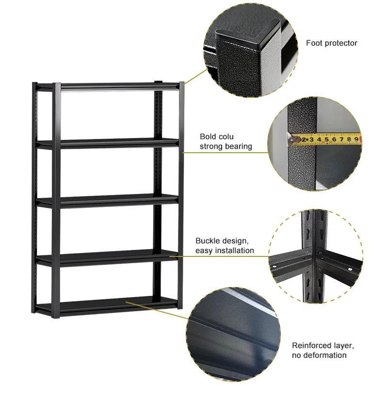 USA Warehouse Sends to Customer Garage Steel 5 Layer Home Steel Boltless Garage Storage Rack Shelves Racks Warehouse Racking