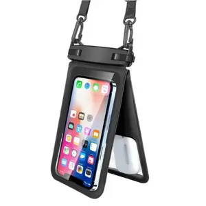 Waterproof Phone Pouch 1 Count Clear Case with Lanyard Double Compartments IPX8 Floating Dry Bag Adjustable Strap Universal Fit Up to 7 Inch Phones for Beach Swimming Diving Cruise Outdoor Activities
