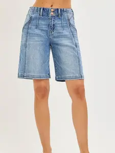 RISEN 2-Button Slouchy Jorts with Pockets