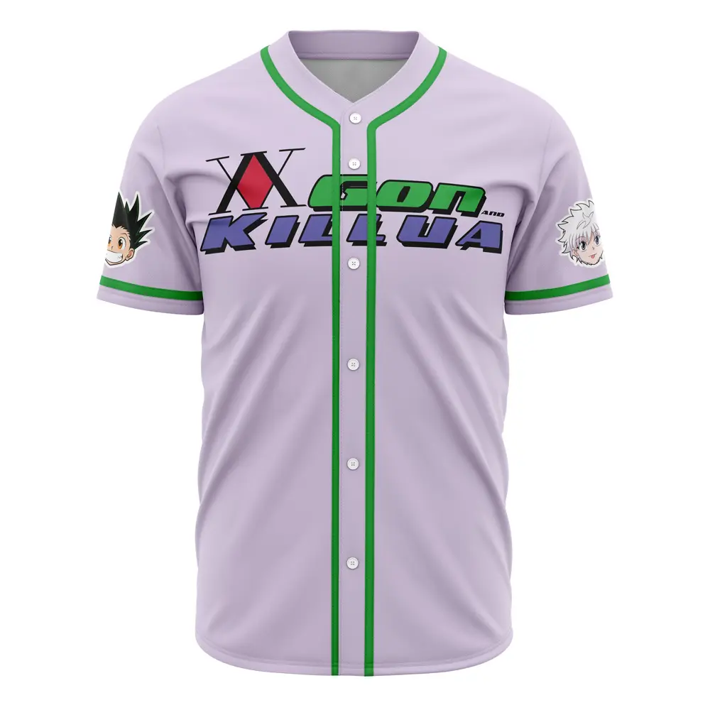 Men's Professional Hunter X Hunter Power Duo Gon & Killua Baseball Jersey, Sports & Outdoor Clothing Top