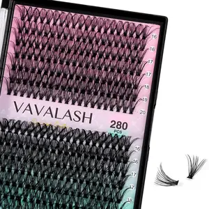 Individual Cluster Lashes 30D+40D-0.07-D-16-20MIX DIY Eyelash Extension 280 Lash Clusters Faux Mink Slik Individual Lashes Easy Full Lash Extensions DIY at Home (30D+40D-0.07-D-16-20mm Mix)