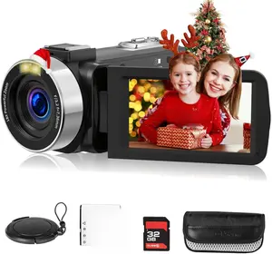 Video Camera Camcorder,Full HD 2.7K 42MP Digital Cameras Recorder for YouTube 3.0 Inch 270 Degree Rotation LCD 18X Digital Zoom Vlogging Camera with 32G SD Card and 2 Batteries