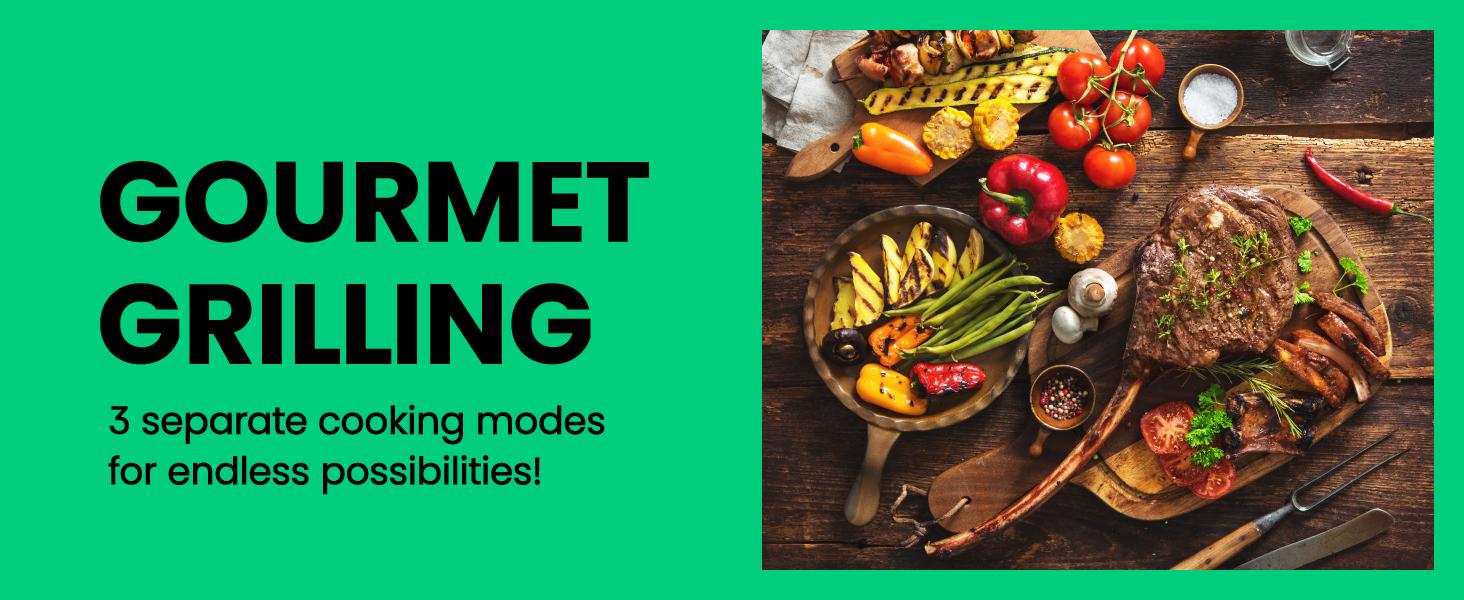 Chefman 3-in-1 Panini Press & Grill, 2-Slice Non-Stick, Opens Flat - Stainless Steel