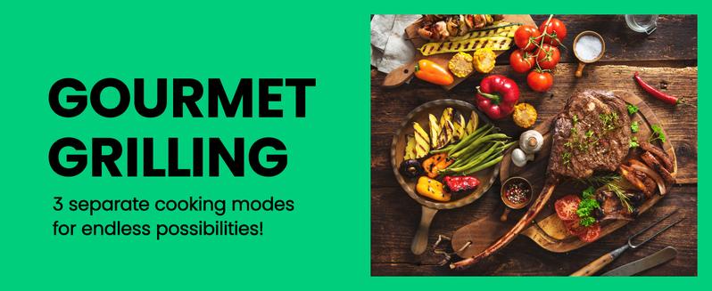 Chefman 3-in-1 Panini Press & Grill, 2-Slice Non-Stick, Opens Flat - Stainless Steel