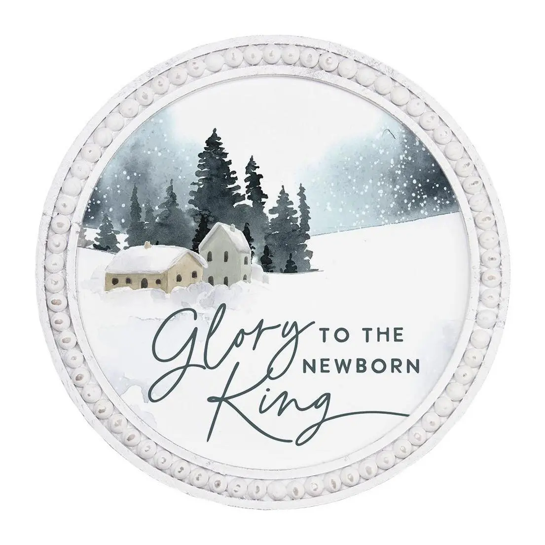 Sincere Surroundings 14" Glory King Cabin Scene, Beaded Art