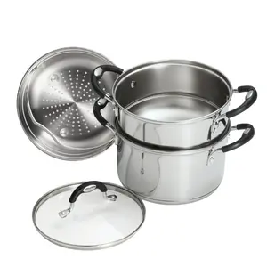 Tramontina Stainless Steel 3 Quart Steamer & Double-Boiler, 4 Piece