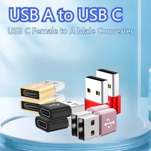 USB to Usbc Adapter for iPhone 16 Charging, 2 Packs Usbc Female to Male OTG Converter for Apple Watch, iPad, Samsung Galaxy