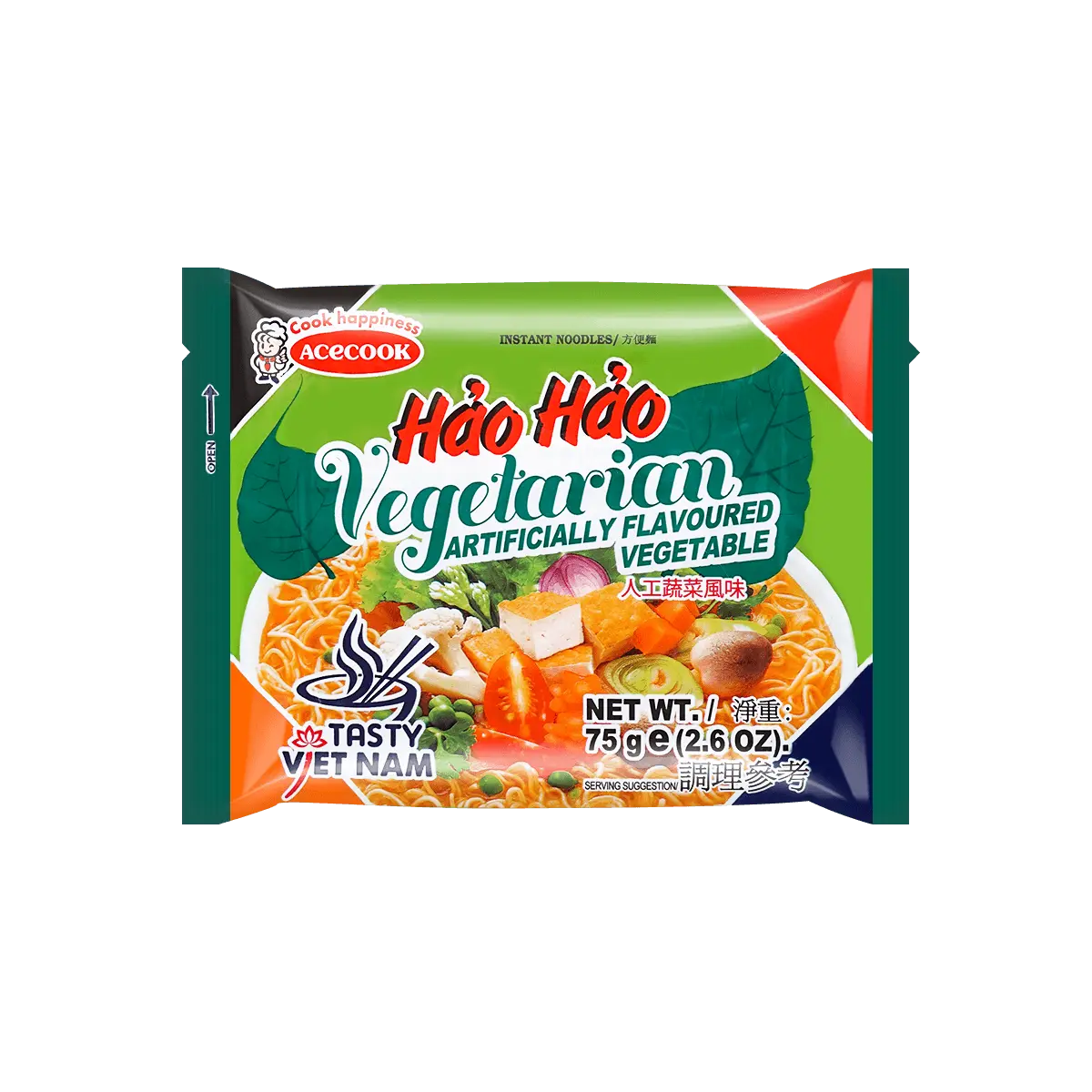 Acecook Vietnam Vegetarian Pho Noodles - Instant Rice Noodle Soup, 75g Pack, Savory Flavor
