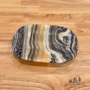 Handcrafted Mexican Zebra Onyx Dish 6.23"