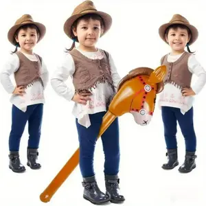Inflatable riding animal horse head balloon for children, available in multiple colors, perfect for horseback riding games and outdoor play.