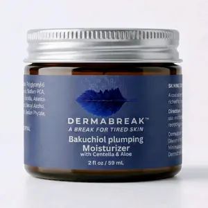 DermaBreak Men's Bakuchiol Face Moisturizer Cream for Men with Centella & Aloe 2 fl oz 59 mL for Tired-looking Skin, to Reduce Fine Lines & Even Skin Tone, Giving Your Face a Firmer well-rested Refreshed Look. without the Retinol Burn. Morning or Evening.