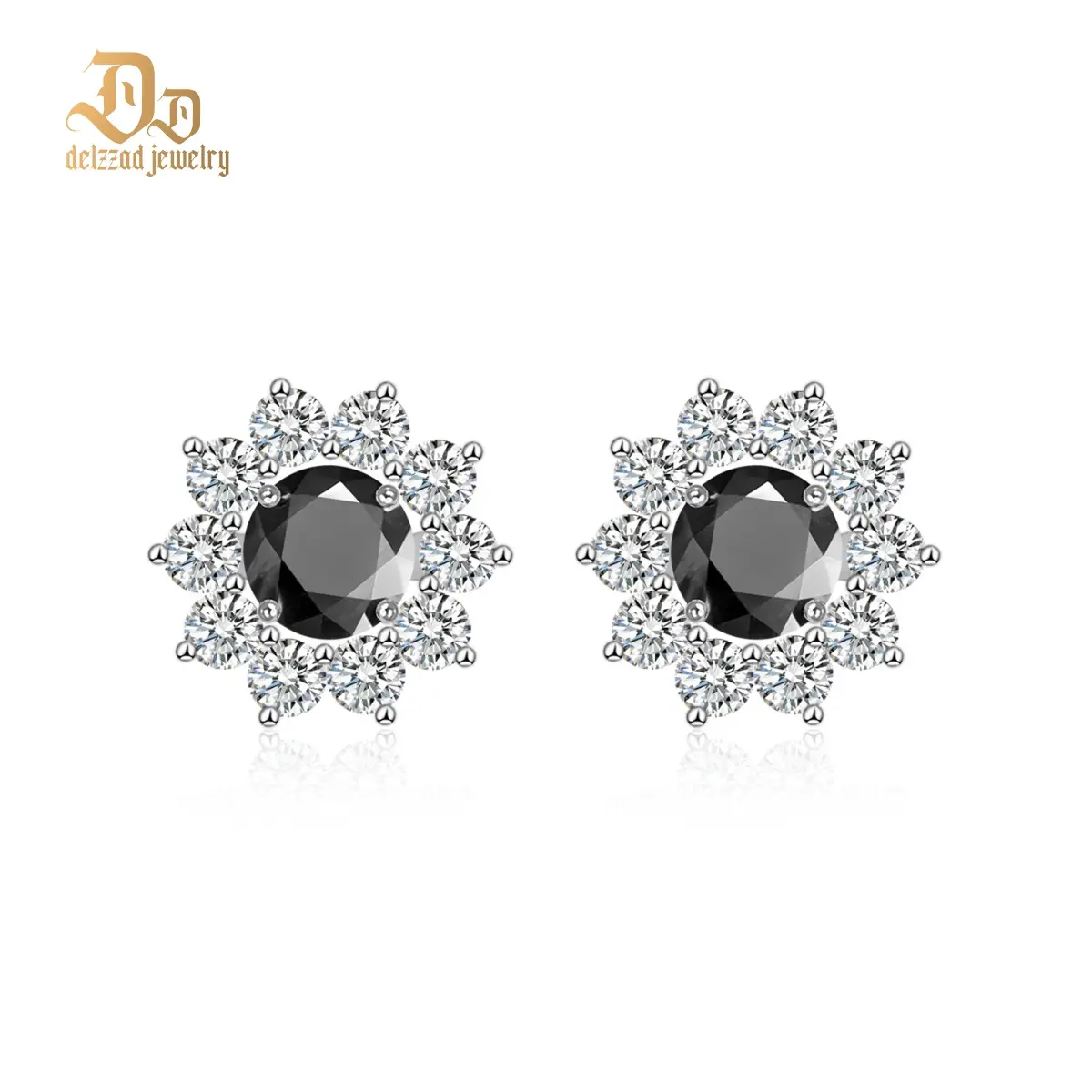 Set D(Black Four-Prong Earring*2+Earring Jacket*2)