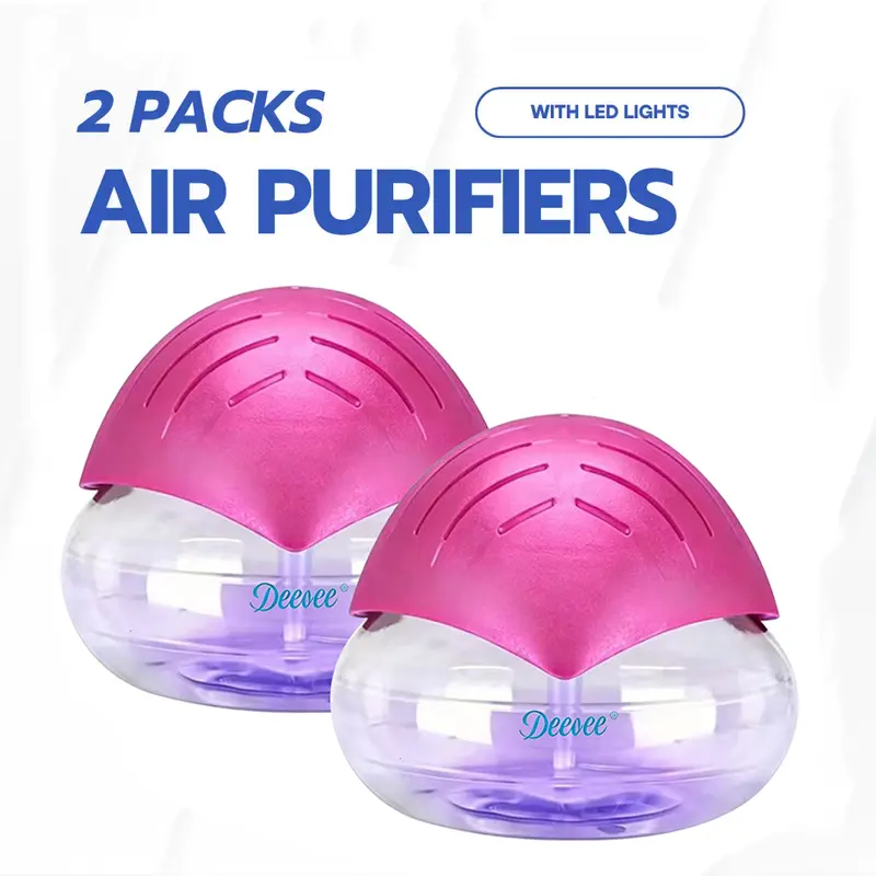 2pcs/1pcs Air Freshener - for Home, Bedroom, Office and Warehouse - Essential Oil Aroma Diffuser with LED Color Night Light and Soothing Water Flow Sound - for Pets and Smokers.