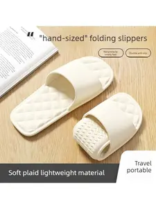 Couple travel must-have portable non-slip wear-resistant shoes business trip folding slippers women's folding slippers men's bathroom non-slip shoes