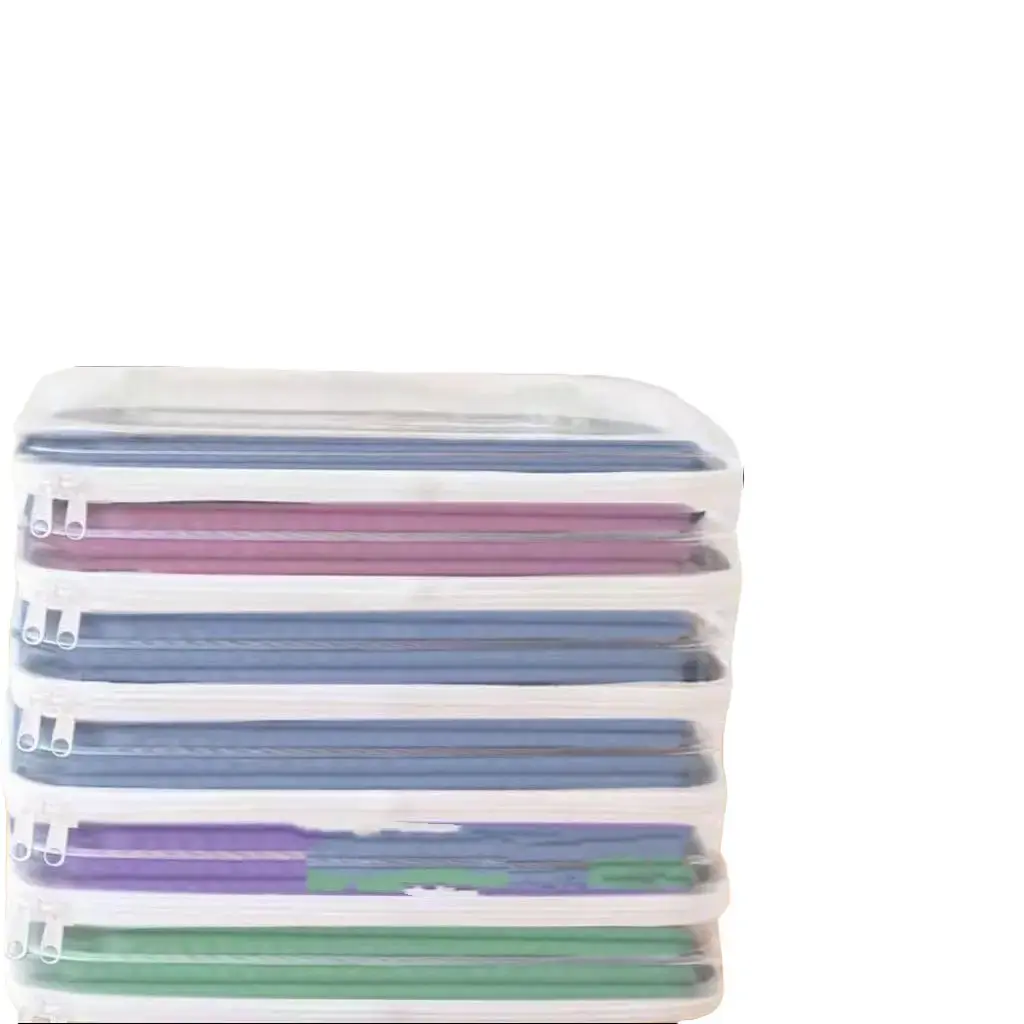 3-Piece Multi-Use Transparent Foldable Plastic Hard-Shell Zippered Storage Bag, Modern Simplicity Clothing Sorter, Portable Home & Travel Organizer for Closet Luggage