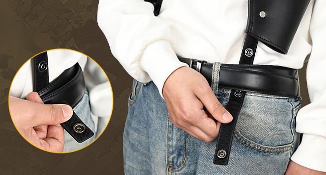 Shoulder Holster for Concealed Carry Adjustable Leather Shoulder Holster with Double Magazine Pouch, Fits 1911, Glock 17/19/23 and Most Similar Size Pistols, for Right Hand Use