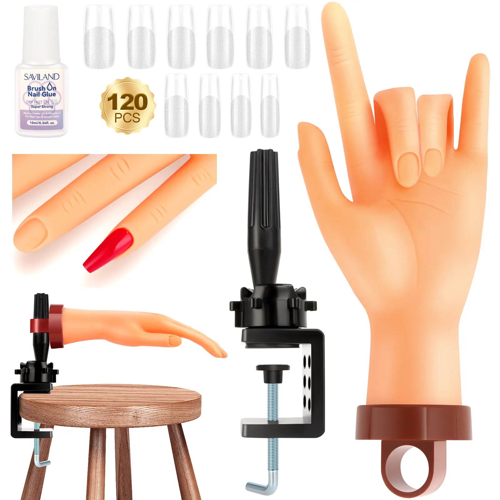 Practice Hand for Acrylic Nails