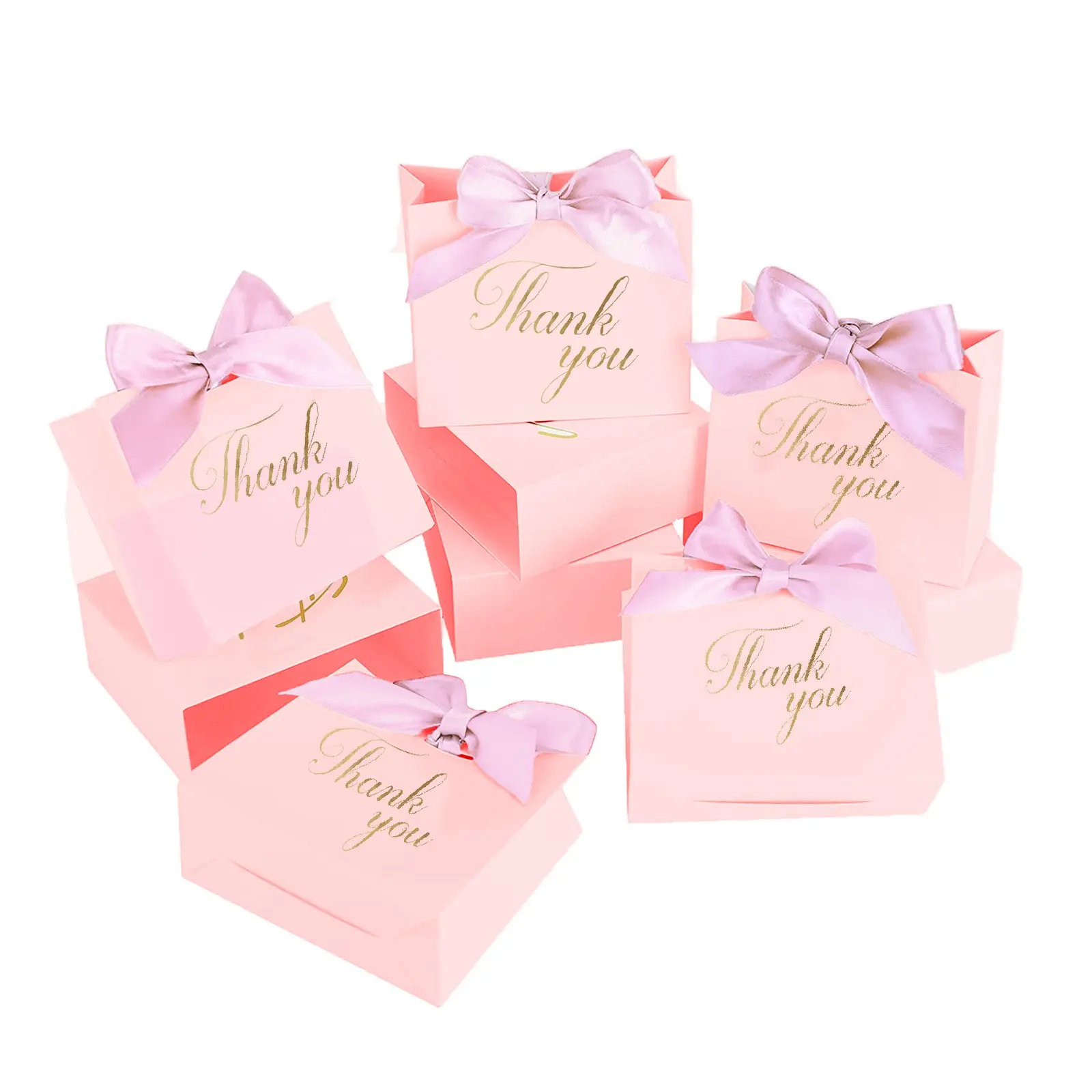 ‘thank you’ Gift Bag, Pink Gift Bags for Women & Girls, Valentines Gift , Stands up perfectly for Weddings, Party & All Holidays