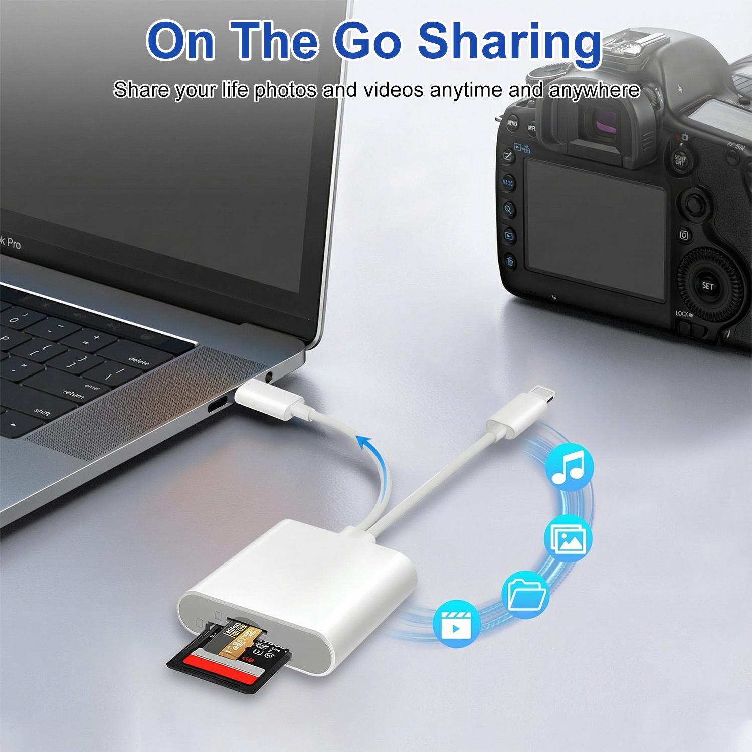 JODIUKIU 2-in-1 Type-C SD Card Reader, Dual-Slot Portable USB-C Memory Card Adapter, High Speed Plug & Play Data Transfer Reader for SD Micro SD TF Card, Compatible with USB-C Phones, Laptops and Gaming Devices