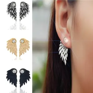 Vintage Gothic Angel Wing Feather Stud Earrings for Women, Ideal Gift for Her
