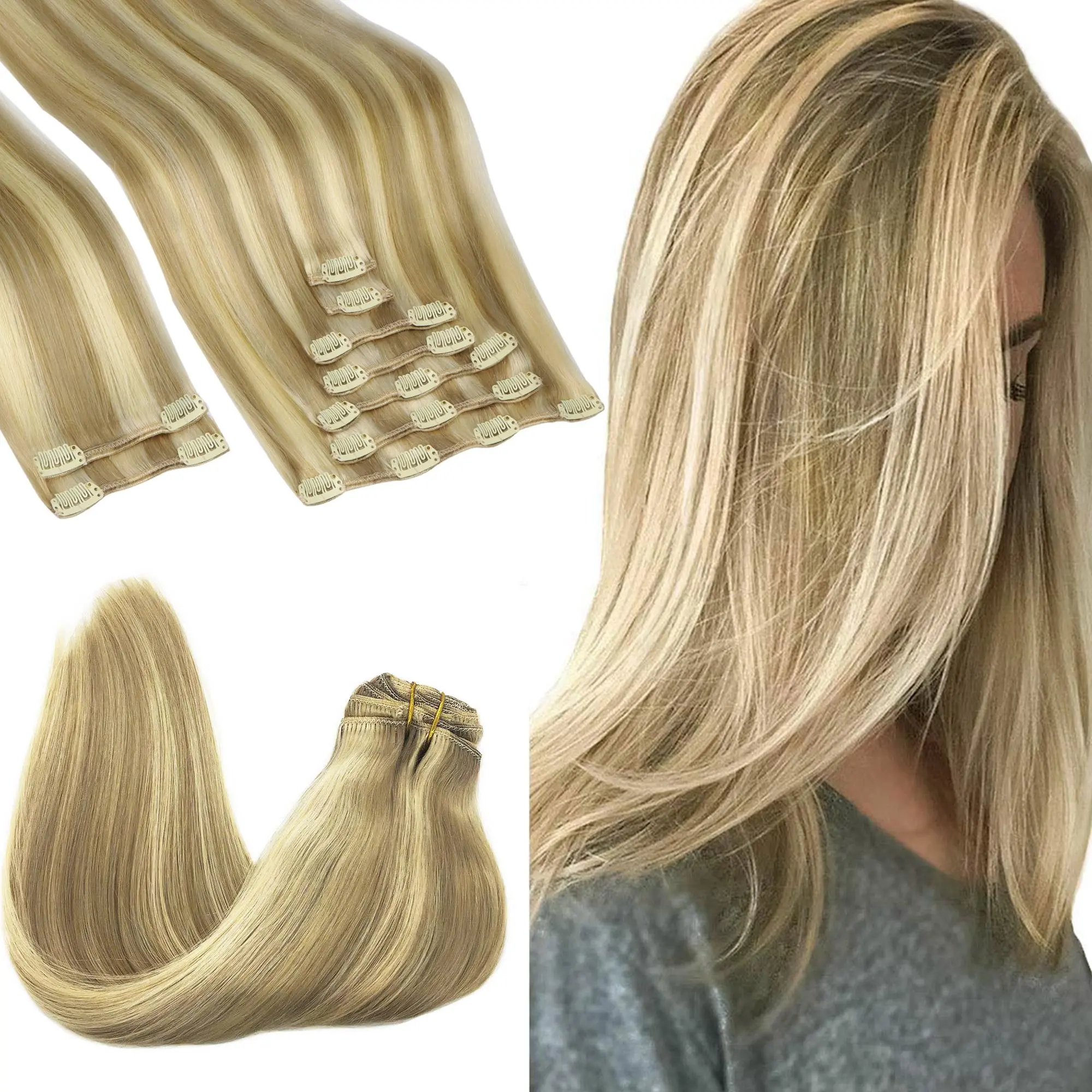 GOO GOO Hair Extensions Clip in Hair Extensions Real Human Hair Natural Straight Remy Hair Clip ins for Women summer hairstyles #sohochic GOO GOO Hair Extensions Clip in Hair Extensions Real Human Hair Natural Straight Remy Hair Clip ins for Women summer hairstyles #sohochic