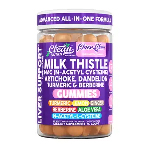Clean Nutra Milk Thistle, NAC, Artichoke, Dandelion, Turmeric & Berberine Functional Herbal Blend Liver & Gut Support - Liver Glow
