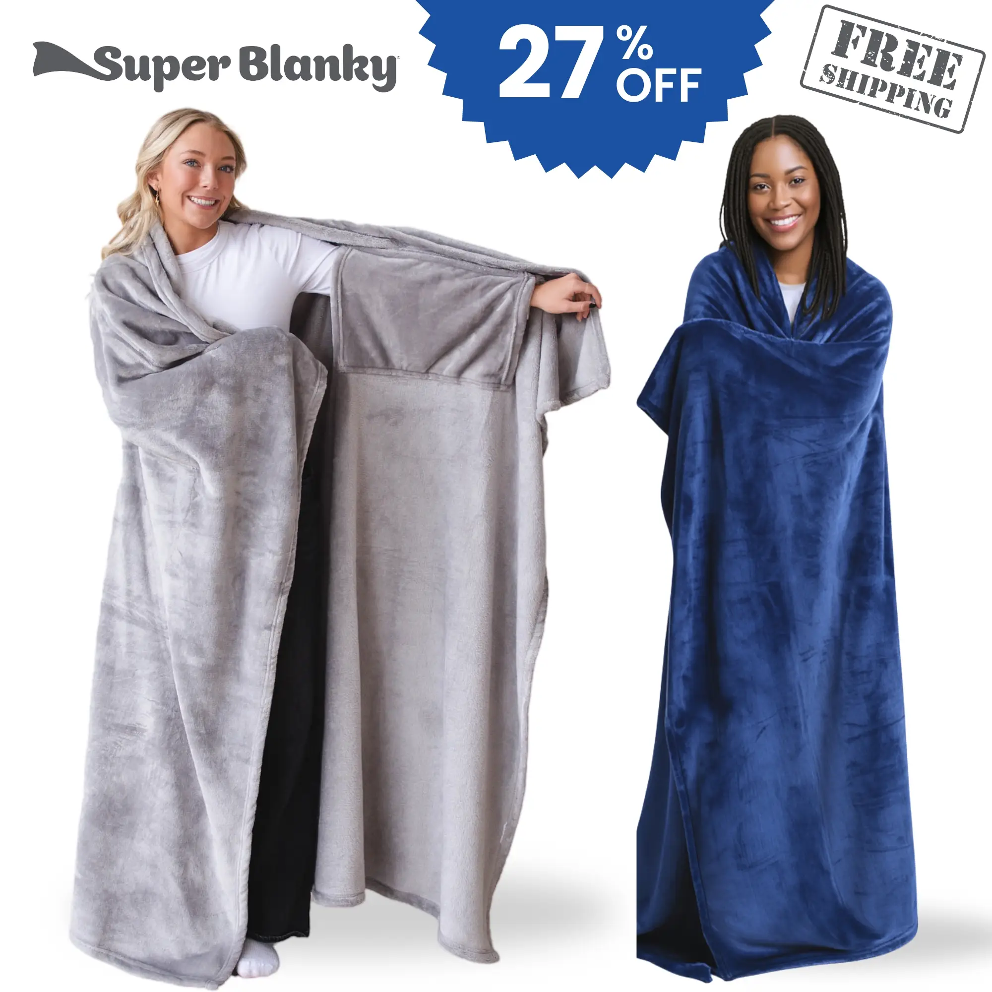 Super Blanky Wearable Blanket for Women, Adults & Teens – Cozy Sleeved Soft Blanket, Gift for Summer, Perfect Gift for Her, Mom, Men Gifts – Birthday,