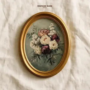 Antique Style Floral Wall Art | Vintage Moody Flower Print | Cottage & Cabin Decor | Printable Digital