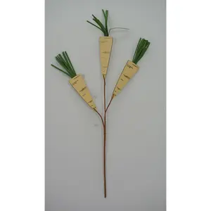 12" Cream Wooden Carrot Pick 63856-CR