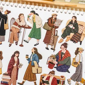 Tomato Sauce Girl Series Original Character Embroidery Sticker Pack, No Border, 6 Designs, Anime Inspired Decorative Stickers