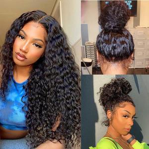 Subella Hidden Strap 360 Lace Water Wave Human Hair Wig Invisi Strap Snug Fit 360 Lace Frontal Wig 220% Density Pre Bleached Knots Pre Plucked Crystal Band  HD Lace Wig Invisi-Drawstring 360 Lace Wig SummerVibes