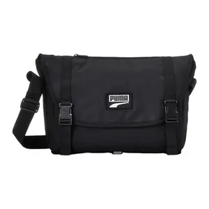 PUMA Deck Messenger Bag with Logo Flap, Polyester, Unisex, Shoulder Bag, Black