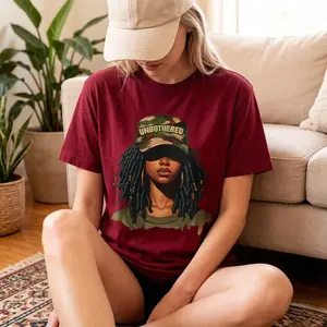 Printed T-shirt with Letter and Portrait Patterns Casual Short Sleeved Round Neck Top Women's Clothing Cotton Material Comfortable Fashionable Design