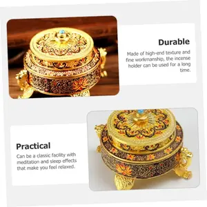 Eight Auspicious  Burner Smudge Pot Eid Decoration for  Agarwood  Burner  Vintage  Burner Desk Topper Metal Decor  Censer China