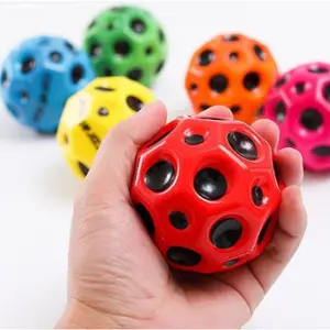 Bouncy moon Balls Rubber High Bouncing Balls for Kids Sensory Fidget Toys Stress Relief Hole Ball Sports Training Ball Outdoor Games