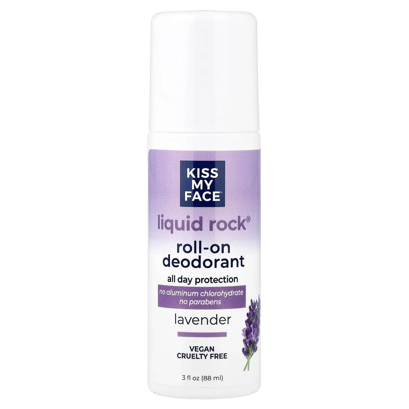 Kiss My Face Liquid Rock®, Roll-On Deodorant, Lavender, 3 fl oz (88 ml)