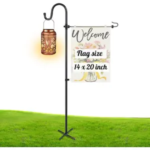 Garden Flag Stand, Heavy Duty Flag Pole Holder with Shepherd Hook for Yard Decoration, 45 INCH Sturdy Yard Flag  Stake Outdoor Garden Flag Holder for 14''x20'' Flags (Without Flag)