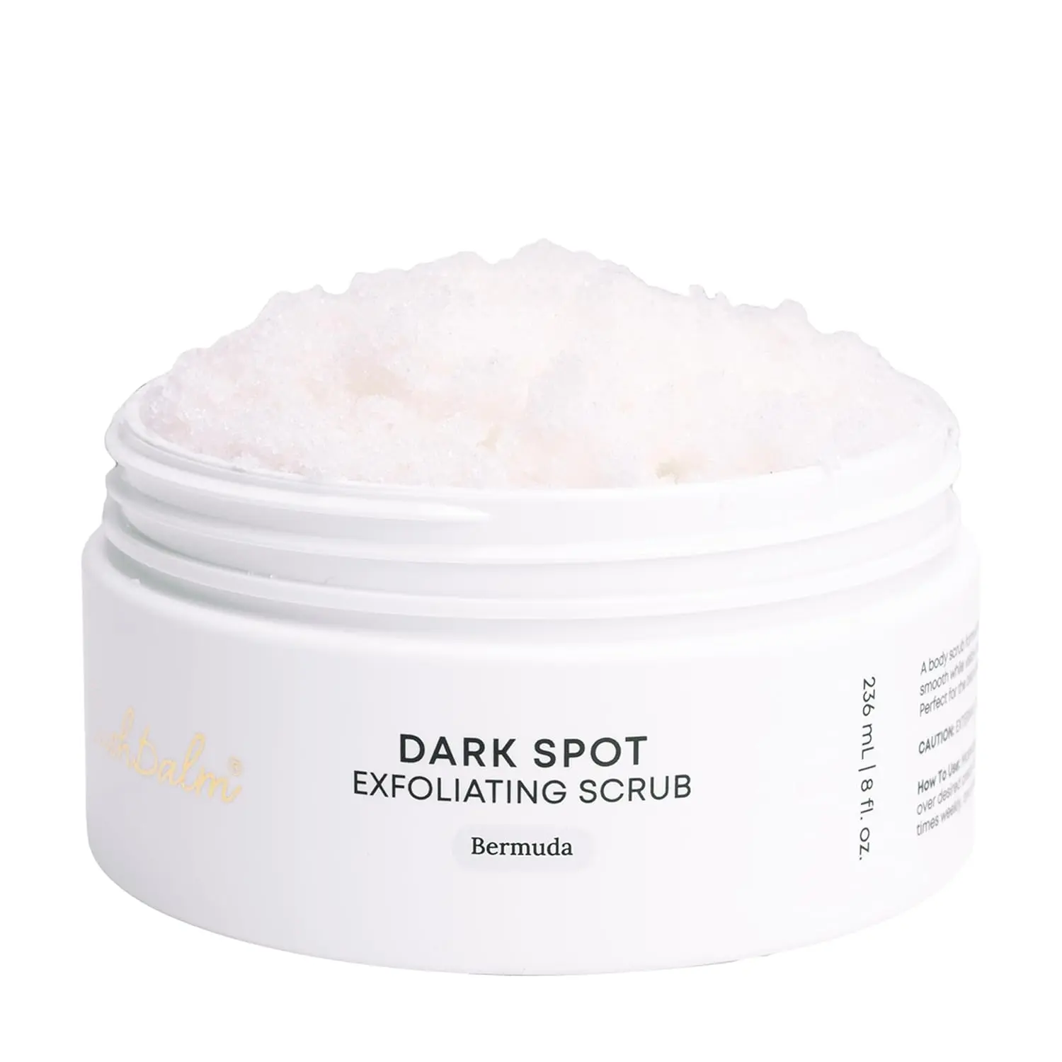 Bushbalm Dark Spot Exfoliating Body Scrub - Bermuda, 236ml | Brightening & Exfoliating Sugar Scrub for Dark Spots & Uneven Skin Tone. Formulated with Naturally-Derived Ingredients