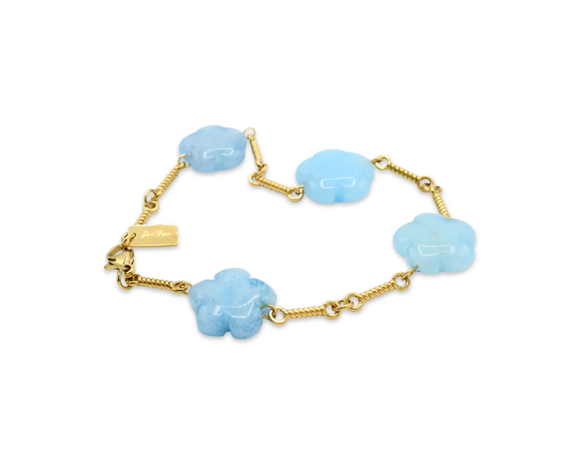 Natural Flower Stone BLUE Bracelet